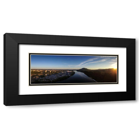 Tennessee River Afternoon To Lookout Black Modern Wood Framed Art Print with Double Matting by Lee, Rachel