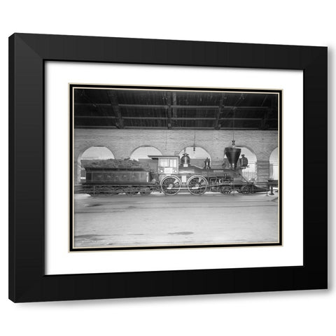 The General Train Union Station 1907 Black Modern Wood Framed Art Print with Double Matting by Lee, Rachel