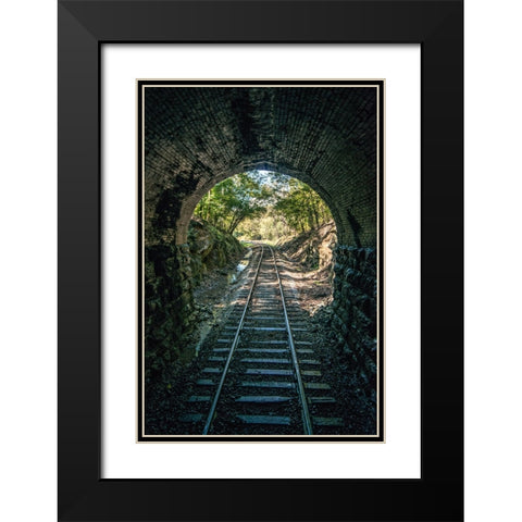 Train Enter Tunnel 1 Black Modern Wood Framed Art Print with Double Matting by Lee, Rachel