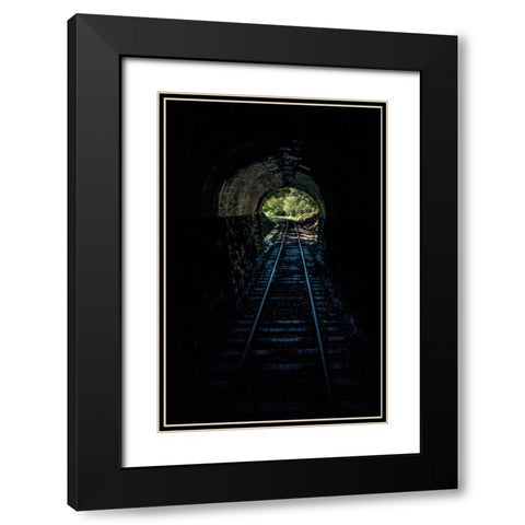 Train Enter Tunnel 2 Black Modern Wood Framed Art Print with Double Matting by Lee, Rachel