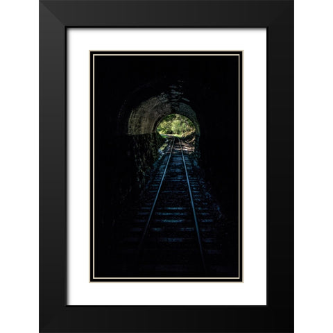 Train Enter Tunnel 2 Black Modern Wood Framed Art Print with Double Matting by Lee, Rachel
