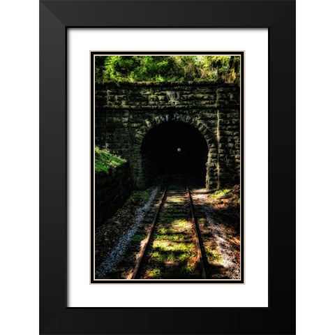 Train Enter Tunnel 4 Black Modern Wood Framed Art Print with Double Matting by Lee, Rachel