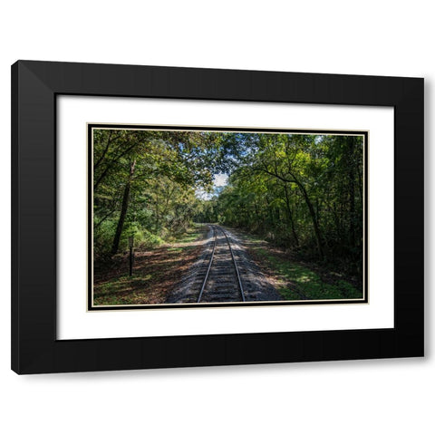 Train Track 1 Black Modern Wood Framed Art Print with Double Matting by Lee, Rachel