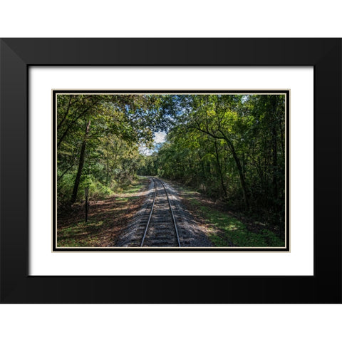 Train Track 1 Black Modern Wood Framed Art Print with Double Matting by Lee, Rachel