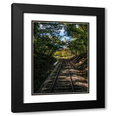 Train Track 2 Black Modern Wood Framed Art Print with Double Matting by Lee, Rachel