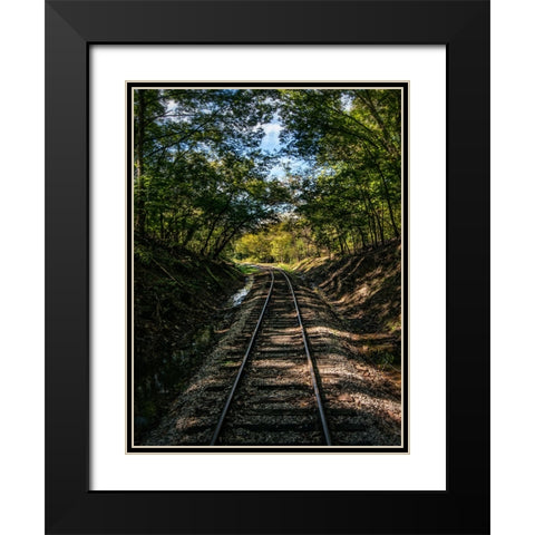 Train Track 2 Black Modern Wood Framed Art Print with Double Matting by Lee, Rachel