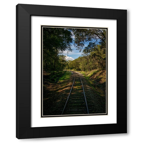 Train Track 3 Black Modern Wood Framed Art Print with Double Matting by Lee, Rachel