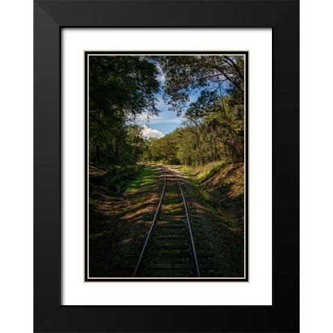 Train Track 3 Black Modern Wood Framed Art Print with Double Matting by Lee, Rachel