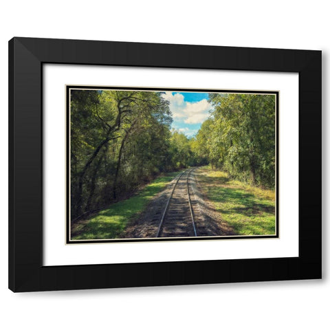 Train Track 4 Black Modern Wood Framed Art Print with Double Matting by Lee, Rachel