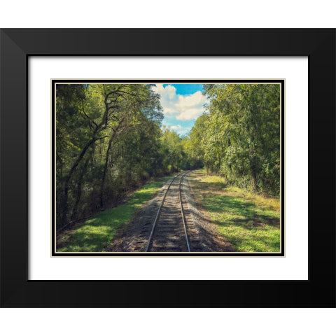 Train Track 4 Black Modern Wood Framed Art Print with Double Matting by Lee, Rachel