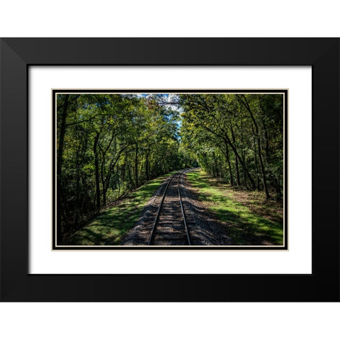 Train Track 5 Black Modern Wood Framed Art Print with Double Matting by Lee, Rachel