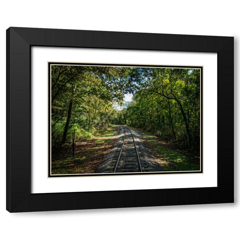 Train Track 6 Black Modern Wood Framed Art Print with Double Matting by Lee, Rachel