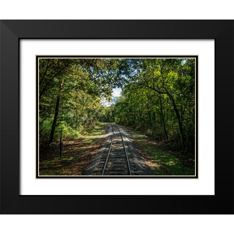 Train Track 6 Black Modern Wood Framed Art Print with Double Matting by Lee, Rachel