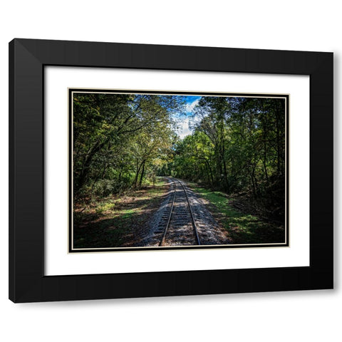 Train Track 7 Black Modern Wood Framed Art Print with Double Matting by Lee, Rachel