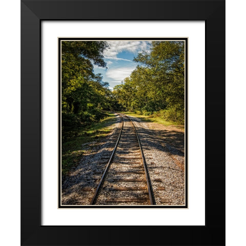 Train Track 8 Black Modern Wood Framed Art Print with Double Matting by Lee, Rachel