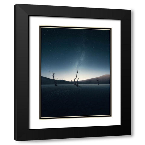 Trees 97 Black Modern Wood Framed Art Print with Double Matting by Lee, Rachel