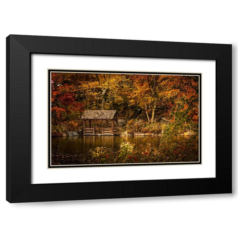 Trees And Water 2 Black Modern Wood Framed Art Print with Double Matting by Lee, Rachel