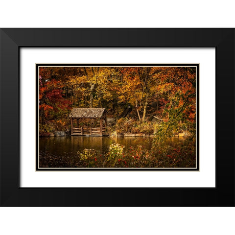 Trees And Water 2 Black Modern Wood Framed Art Print with Double Matting by Lee, Rachel
