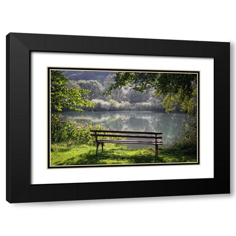 Trees And Water 3 Black Modern Wood Framed Art Print with Double Matting by Lee, Rachel