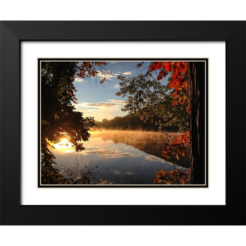 Trees and Water 4 Black Modern Wood Framed Art Print with Double Matting by Lee, Rachel