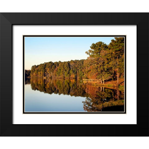 Trees And Water 9 Black Modern Wood Framed Art Print with Double Matting by Lee, Rachel