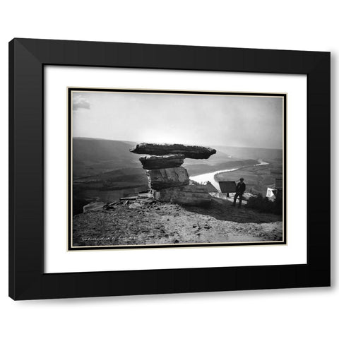 Umbrella Rock Lookout 1902 Black Modern Wood Framed Art Print with Double Matting by Lee, Rachel