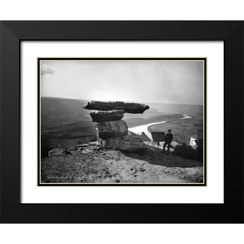Umbrella Rock Lookout 1902 Black Modern Wood Framed Art Print with Double Matting by Lee, Rachel