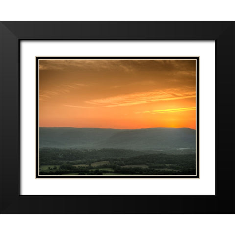 Valley Sunset Black Modern Wood Framed Art Print with Double Matting by Lee, Rachel