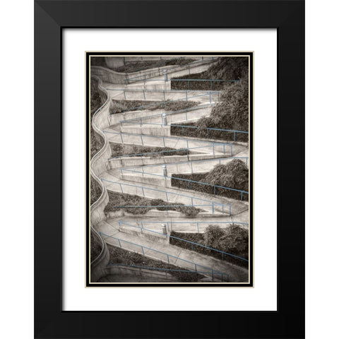 Walk My Way Natural Black Modern Wood Framed Art Print with Double Matting by Lee, Rachel