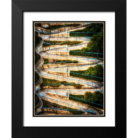 Walk My Way Saturation Vignette Black Modern Wood Framed Art Print with Double Matting by Lee, Rachel
