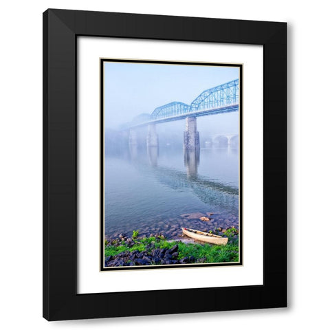 Walnut and Canoe Black Modern Wood Framed Art Print with Double Matting by Lee, Rachel