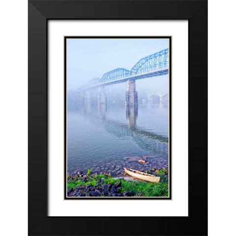 Walnut and Canoe Black Modern Wood Framed Art Print with Double Matting by Lee, Rachel