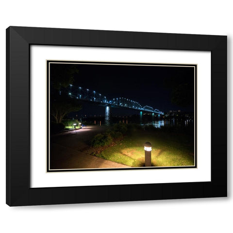 Walnut and Path Night Black Modern Wood Framed Art Print with Double Matting by Lee, Rachel