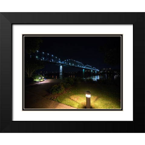 Walnut and Path Night Black Modern Wood Framed Art Print with Double Matting by Lee, Rachel