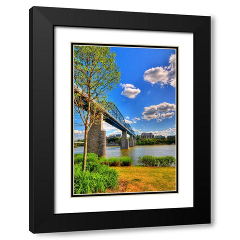 Walnut Bridge From Coolidge Black Modern Wood Framed Art Print with Double Matting by Lee, Rachel