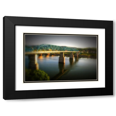 Walnut From Hunter Black Modern Wood Framed Art Print with Double Matting by Lee, Rachel