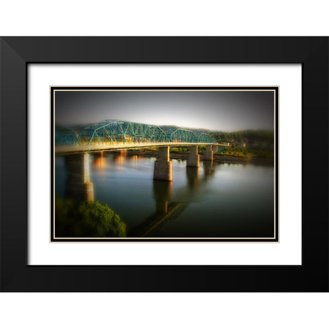 Walnut From Hunter Black Modern Wood Framed Art Print with Double Matting by Lee, Rachel