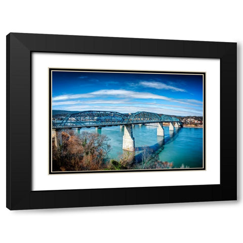 Walnut From Hunter Deck Black Modern Wood Framed Art Print with Double Matting by Lee, Rachel