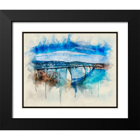 Walnut From Hunter Deck Watercolor Black Modern Wood Framed Art Print with Double Matting by Lee, Rachel