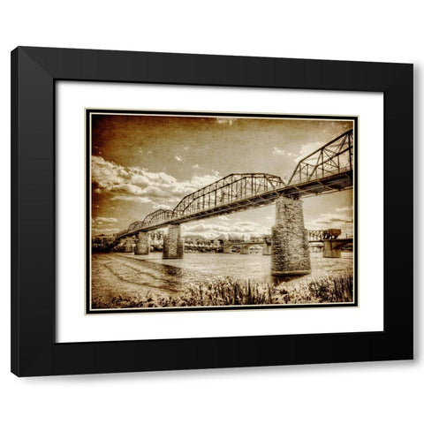 Walnut Left 2 HDR Textured Black Modern Wood Framed Art Print with Double Matting by Lee, Rachel
