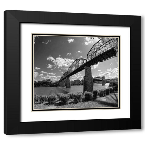Walnut Left BW Black Modern Wood Framed Art Print with Double Matting by Lee, Rachel