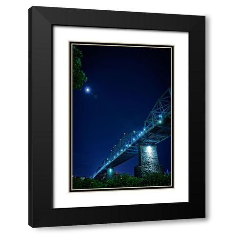 Walnut Moonstruck Black Modern Wood Framed Art Print with Double Matting by Lee, Rachel