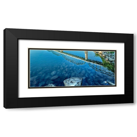 Walnut River Reflection Black Modern Wood Framed Art Print with Double Matting by Lee, Rachel