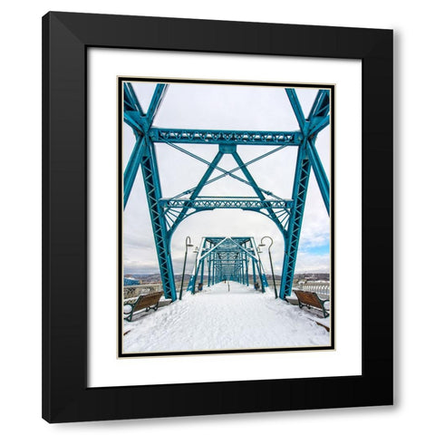 Walnut Snow Black Modern Wood Framed Art Print with Double Matting by Lee, Rachel