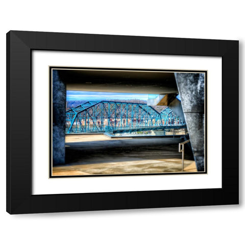 Walnut Through Hunter Black Modern Wood Framed Art Print with Double Matting by Lee, Rachel