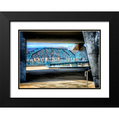 Walnut Through Hunter Black Modern Wood Framed Art Print with Double Matting by Lee, Rachel