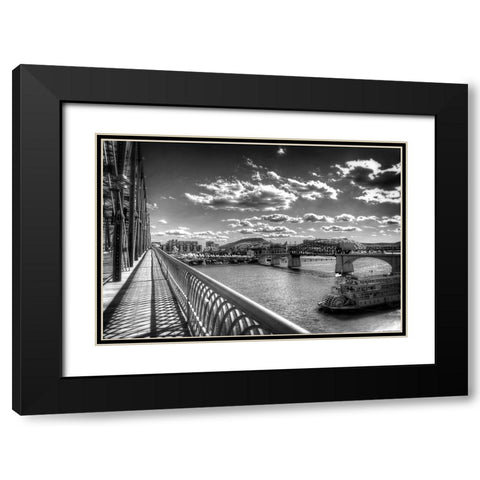 Walnut To Lookout BW Black Modern Wood Framed Art Print with Double Matting by Lee, Rachel