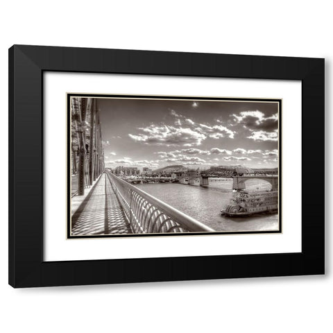 Walnut To Lookout Sepia Black Modern Wood Framed Art Print with Double Matting by Lee, Rachel
