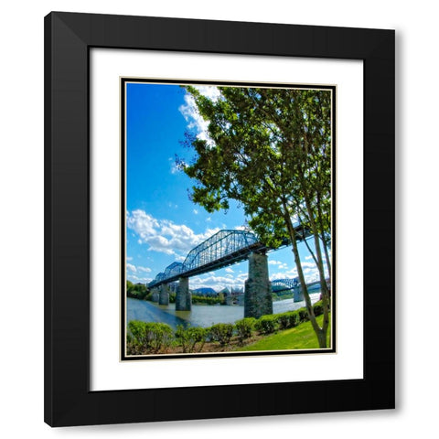 Walnut Verticle with Tree Black Modern Wood Framed Art Print with Double Matting by Lee, Rachel
