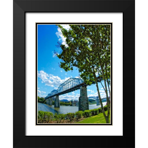 Walnut Verticle with Tree Black Modern Wood Framed Art Print with Double Matting by Lee, Rachel